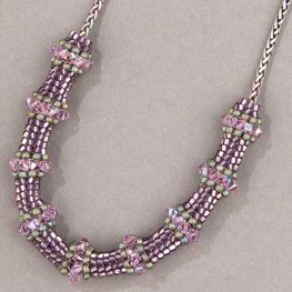 Lavender Triangle Herringbone Necklace